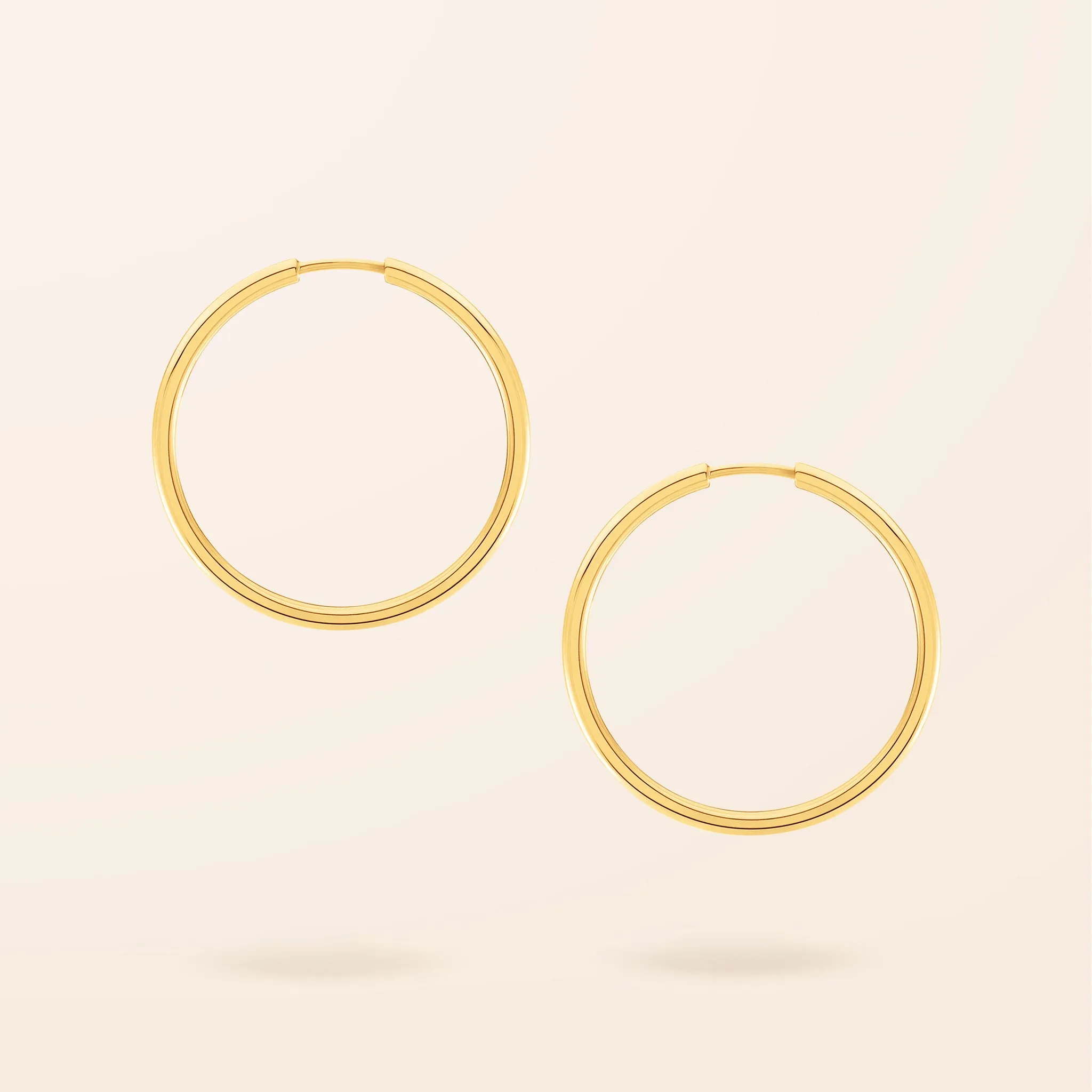 10K Gold Medium Endless Gold Hoop Earrings