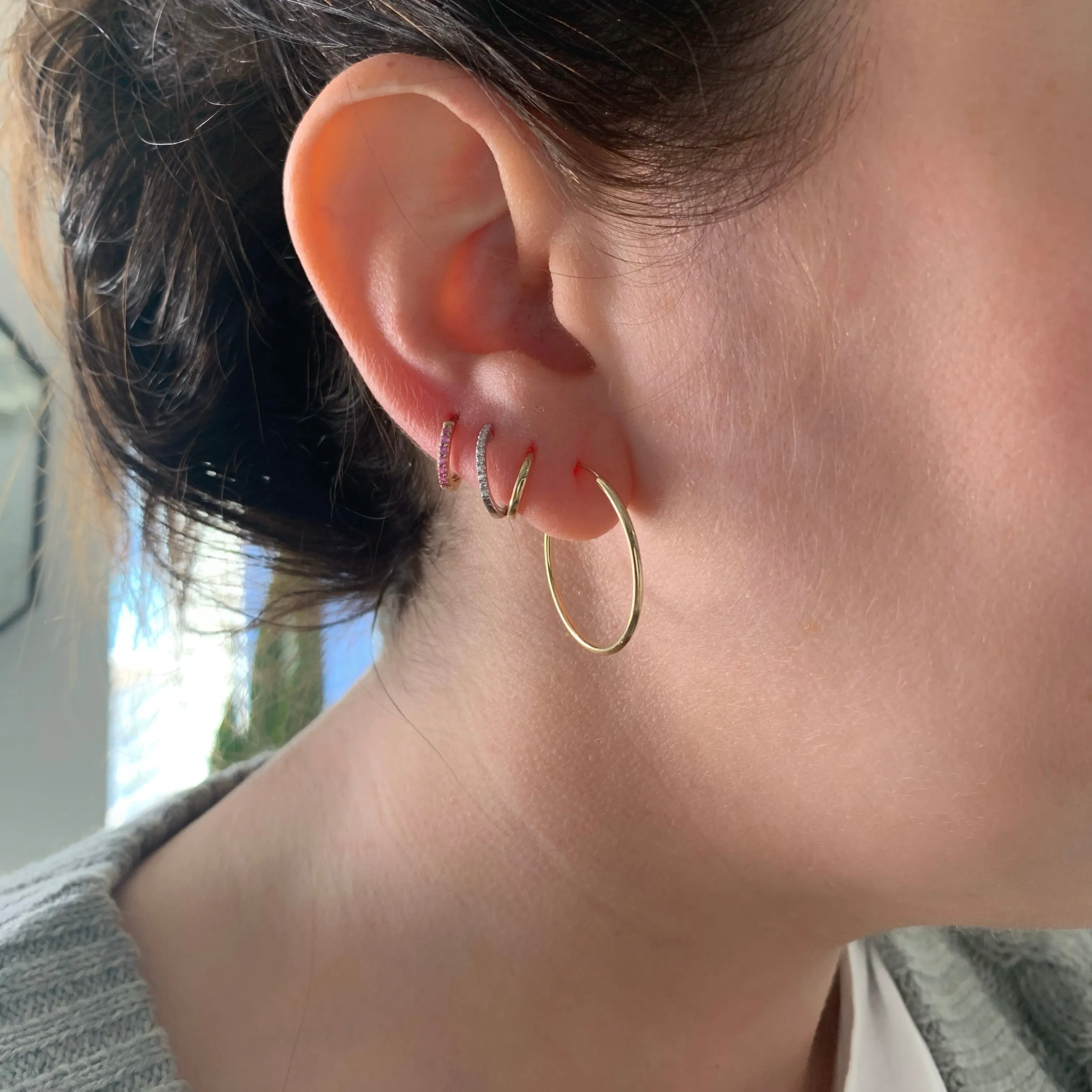 10K Gold Medium Endless Gold Hoop Earrings