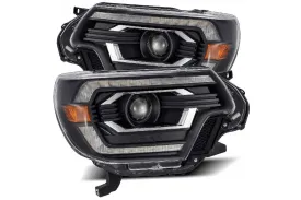 2012-15 Toyota Tacoma AlphaRex Nova Series LED Projector Headlights - Alpha Black