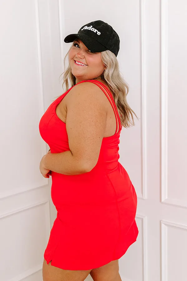 Always On The Move Athletic Dress In Coral Curves