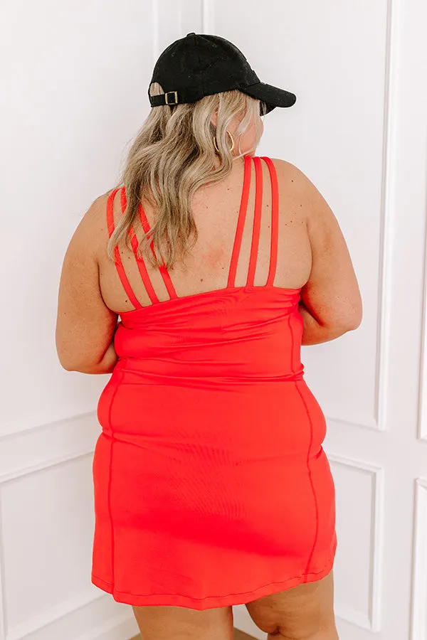 Always On The Move Athletic Dress In Coral Curves