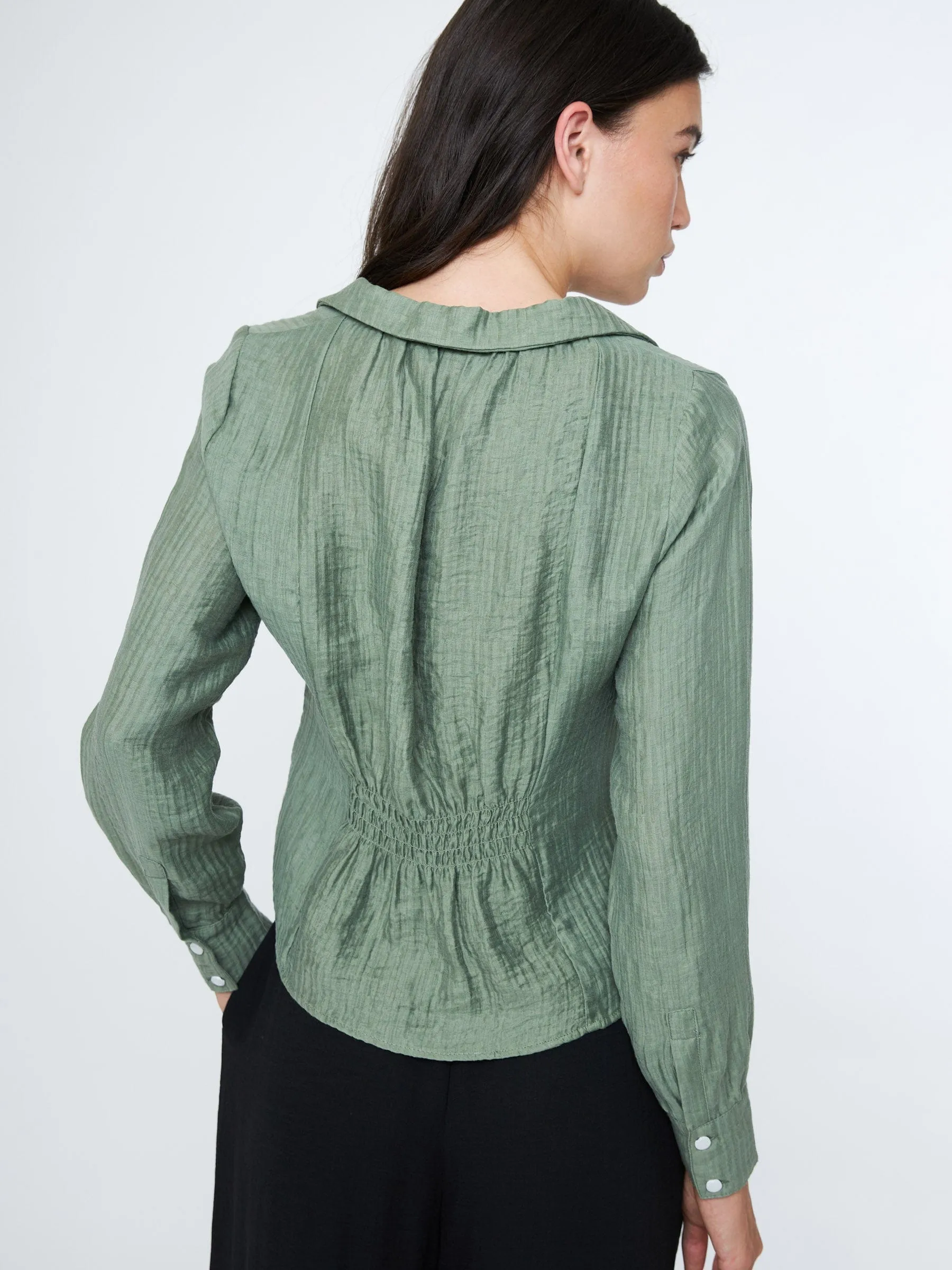 Amira Smocked Back Shirt