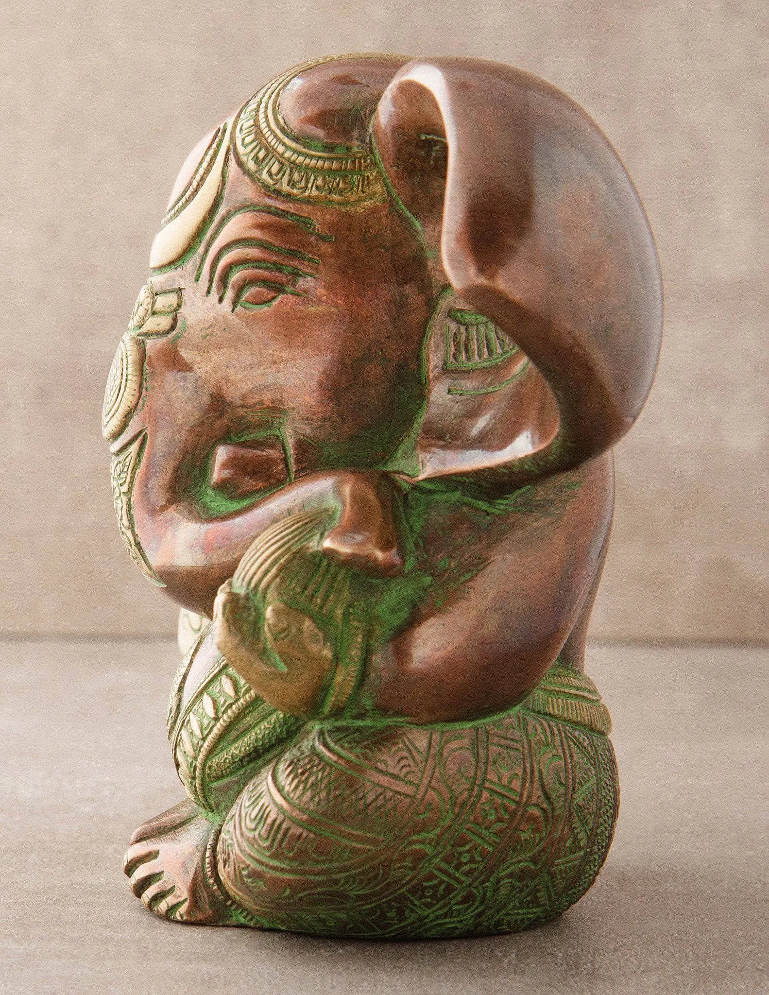 Antique Brass Ganesh Statue
