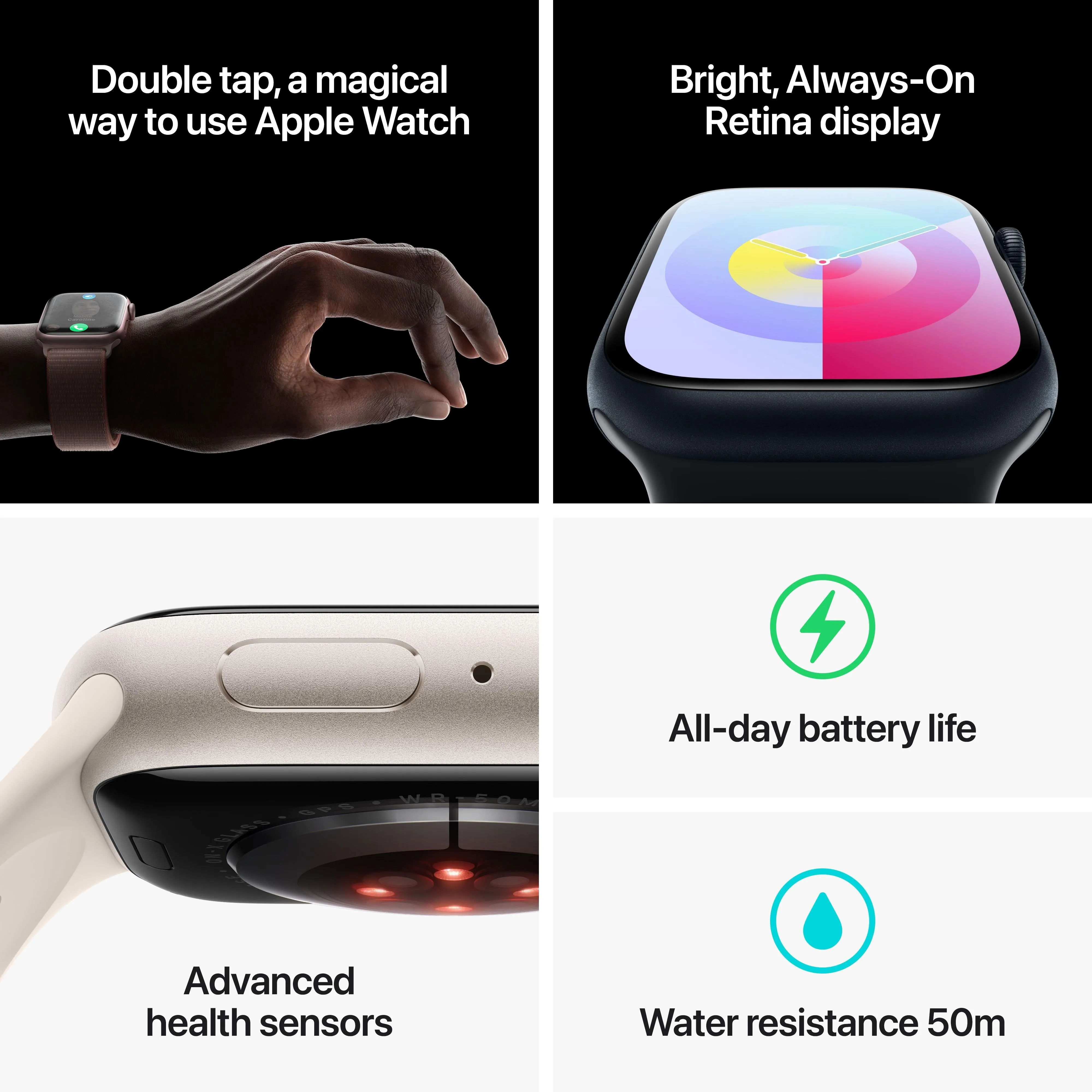Apple Watch Series 9 GPS 41mm Pink Aluminium Case with Light Pink Sport Band - M/L