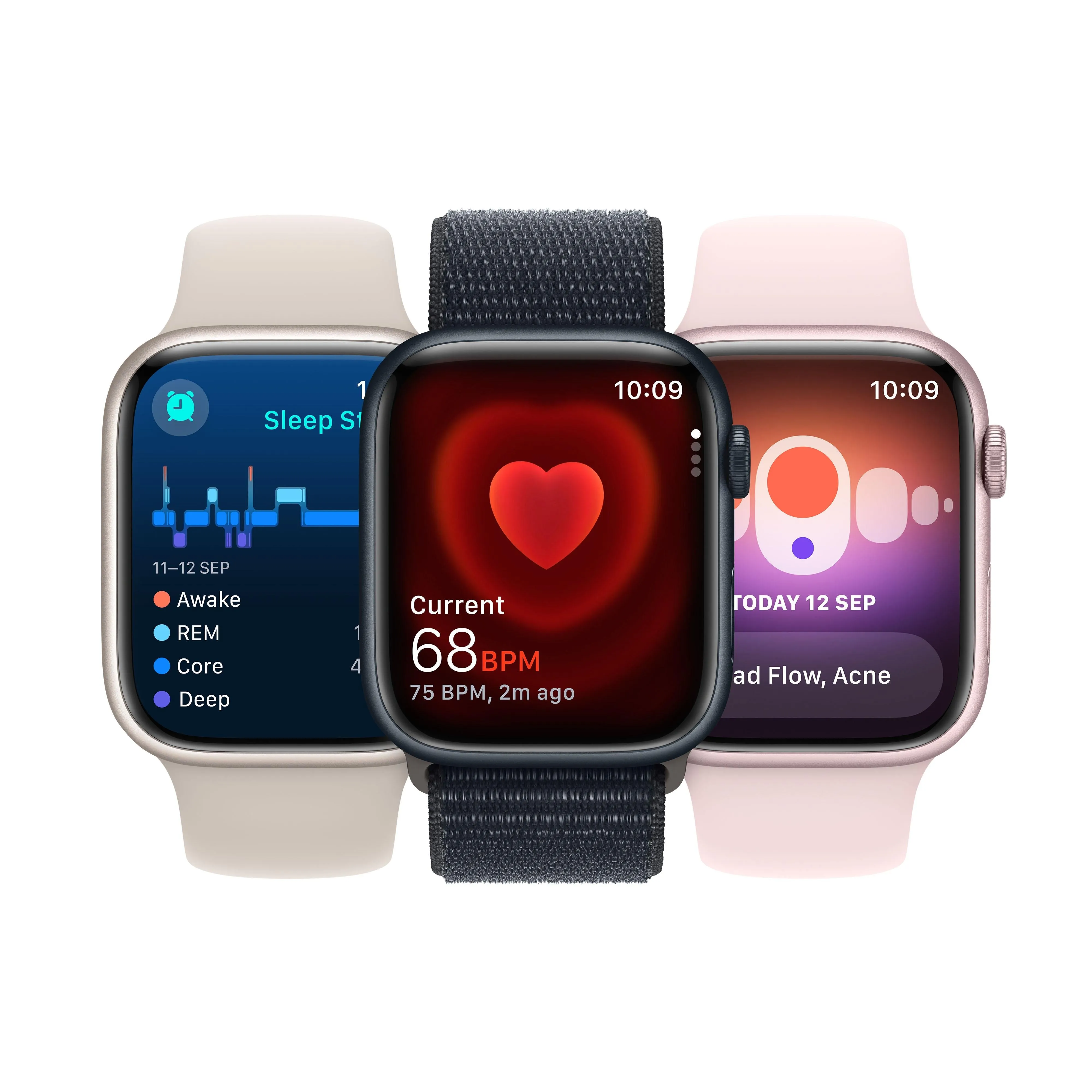 Apple Watch Series 9 GPS 41mm Pink Aluminium Case with Light Pink Sport Band - M/L