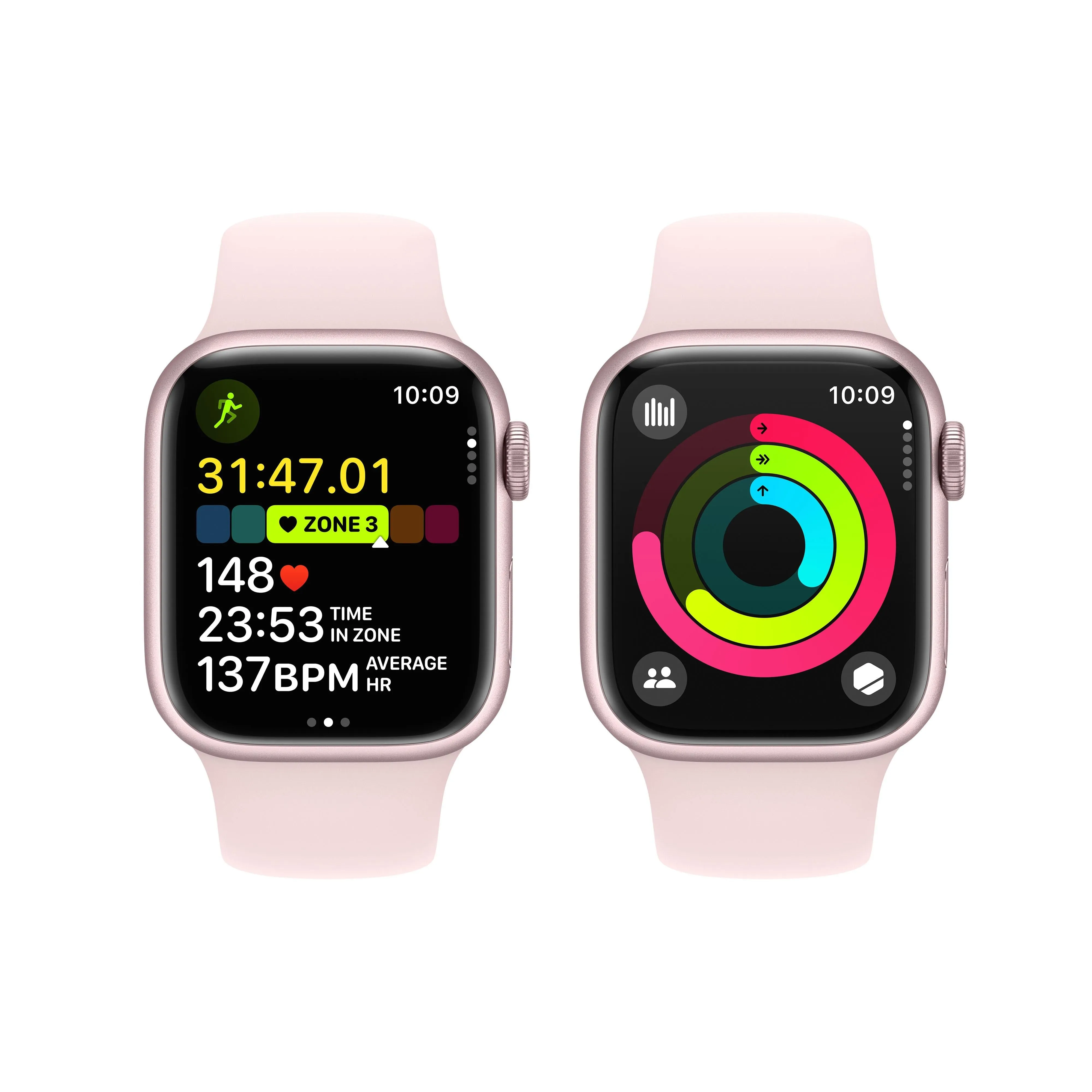 Apple Watch Series 9 GPS 41mm Pink Aluminium Case with Light Pink Sport Band - M/L