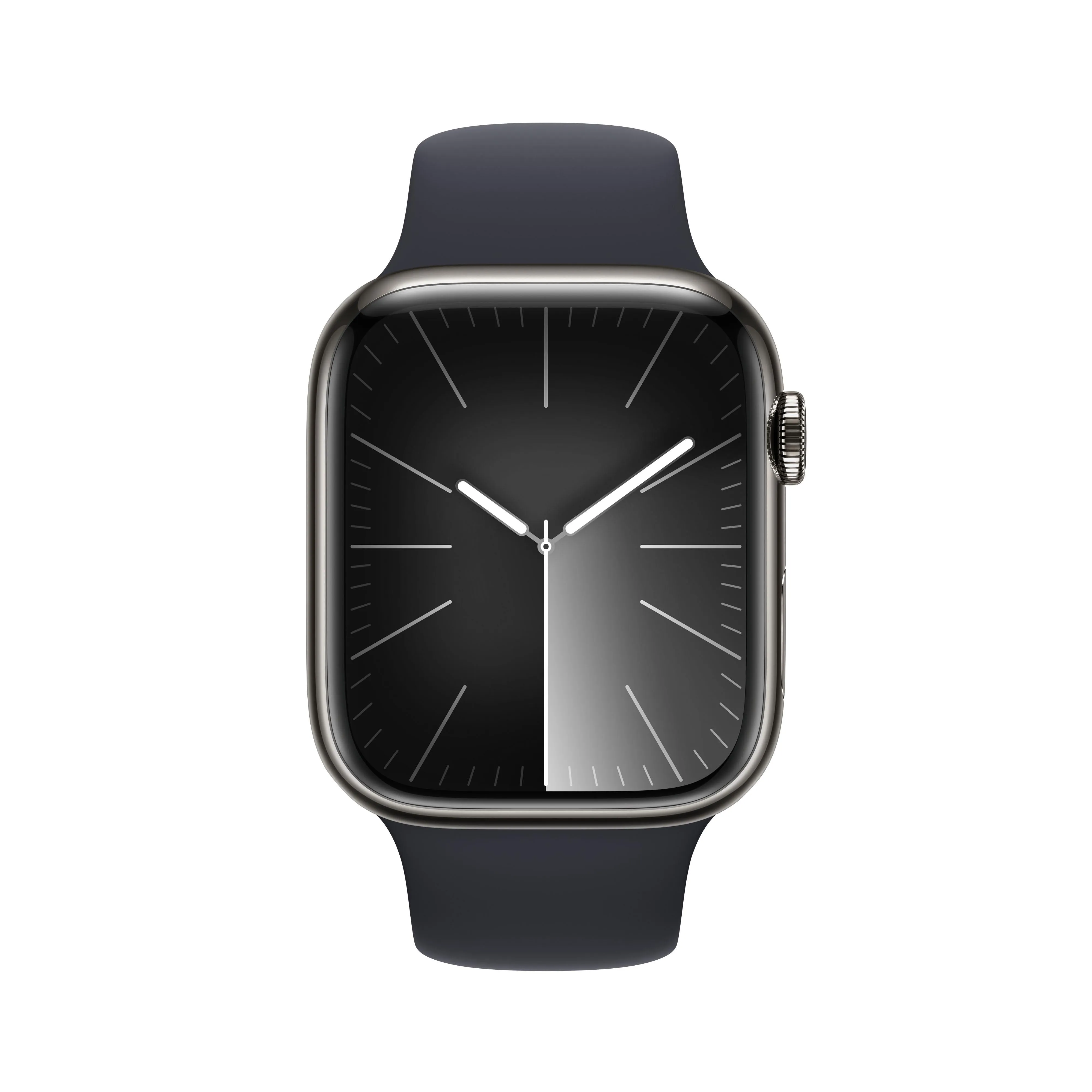 Apple Watch Series 9 GPS   Cellular 45mm Graphite Stainless Steel Case with Midnight Sport Band - S/M