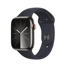 Apple Watch Series 9 GPS   Cellular 45mm Graphite Stainless Steel Case with Midnight Sport Band - S/M