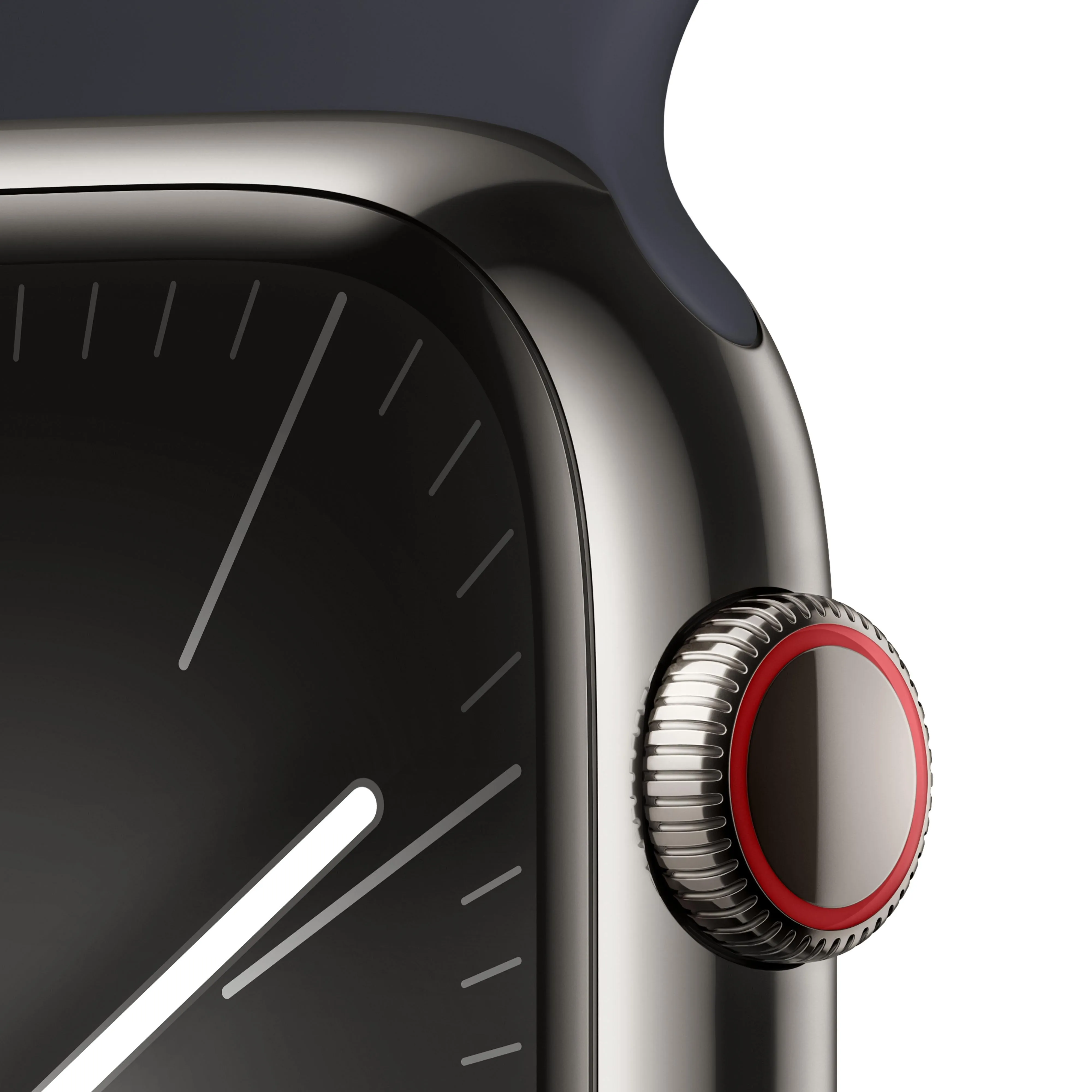 Apple Watch Series 9 GPS   Cellular 45mm Graphite Stainless Steel Case with Midnight Sport Band - S/M