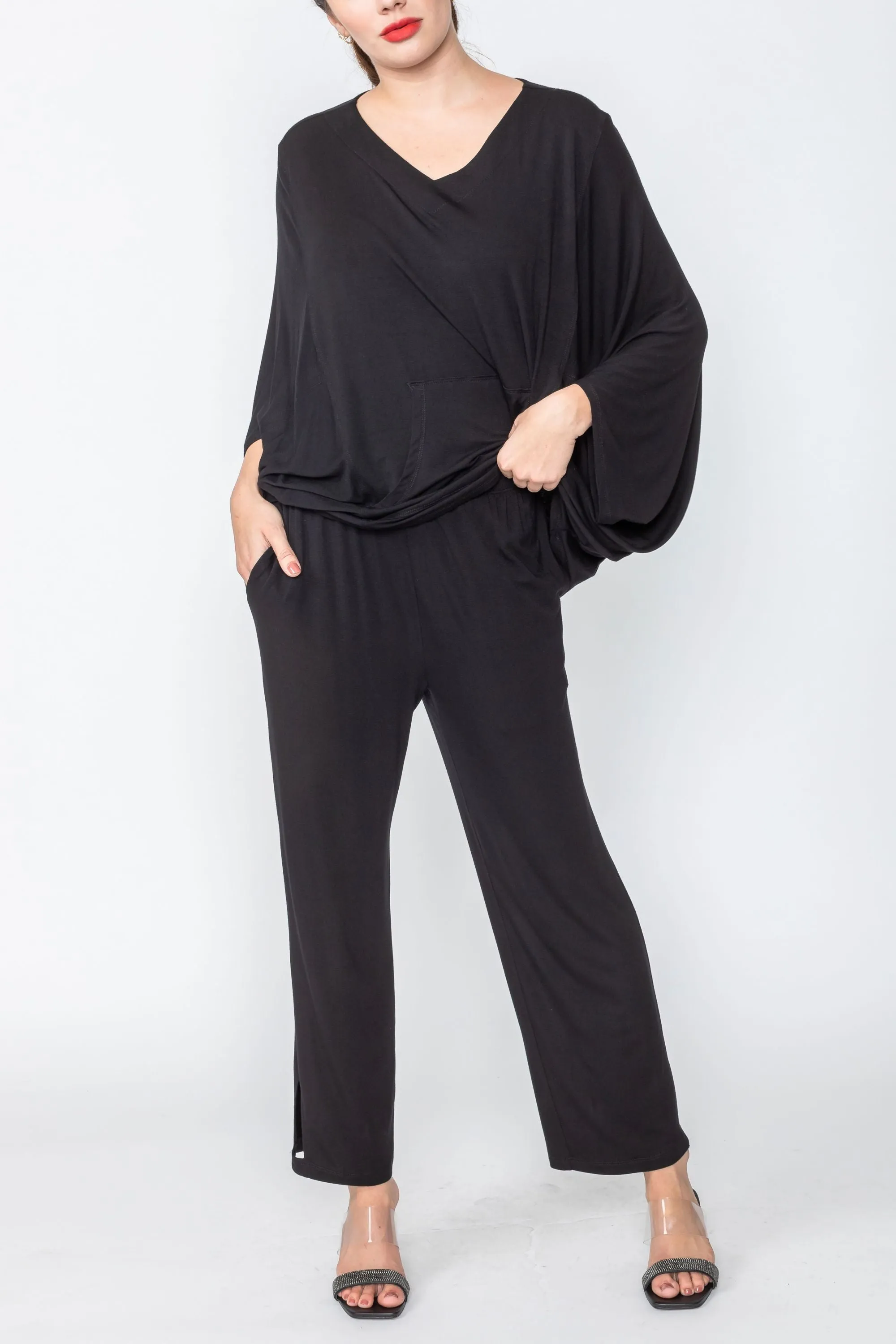 Bat Wing V-Neck Top