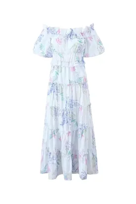 'Bianca' Off-shoulder Ruffled Floral Tiered Dress