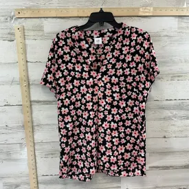 Black & Pink Top Short Sleeve Cabi, Size M