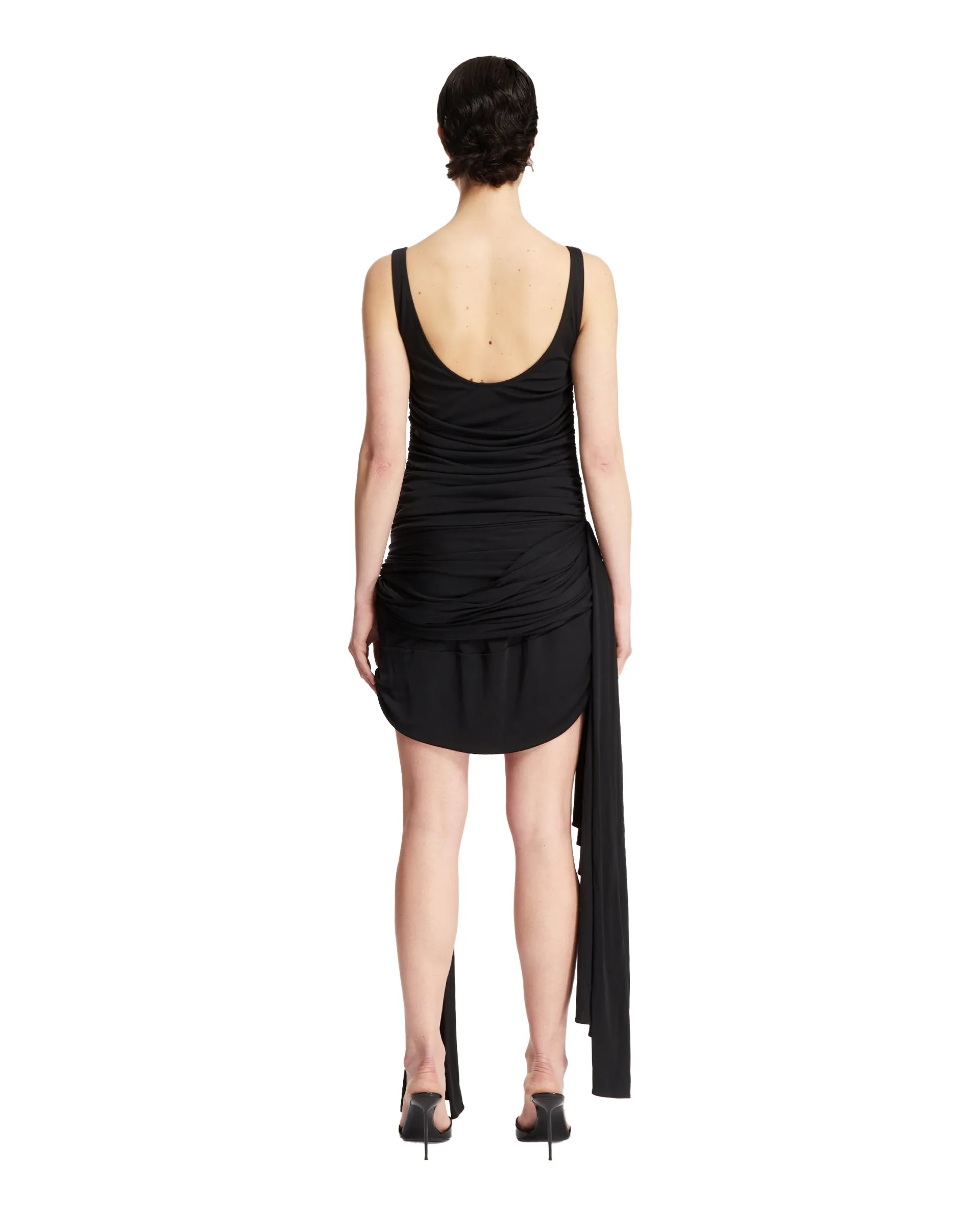 Black Draped Mini Dress