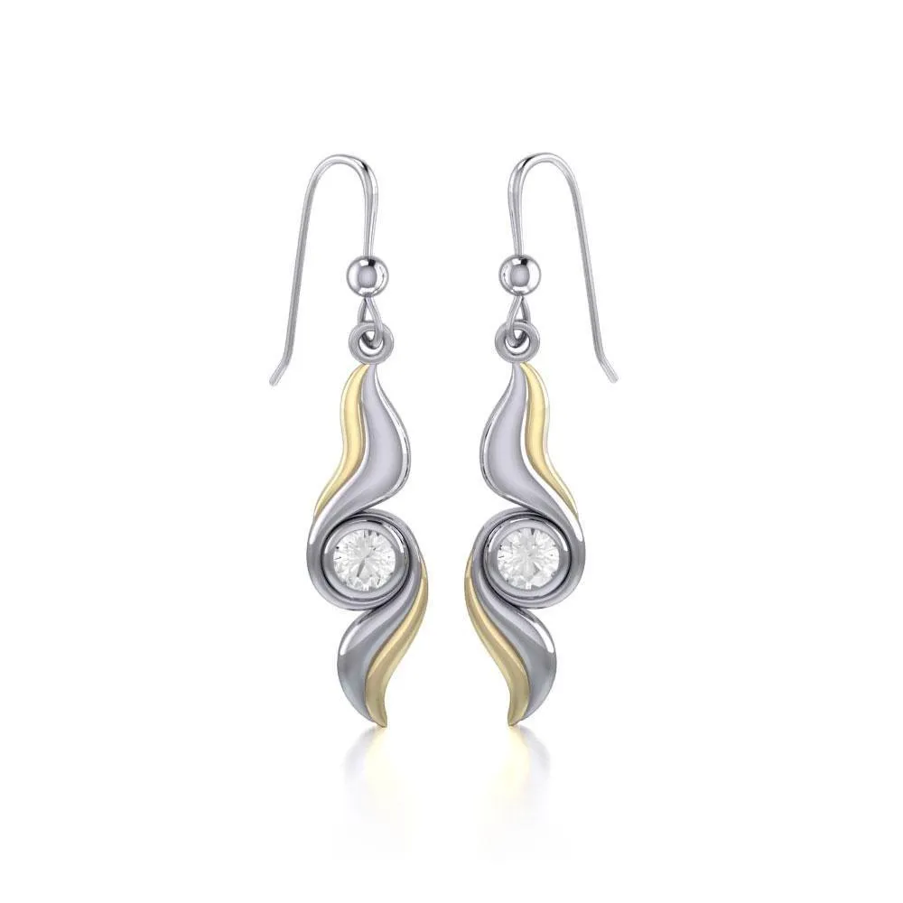 Black Magic Waves Silver & Gold Earrings MER391