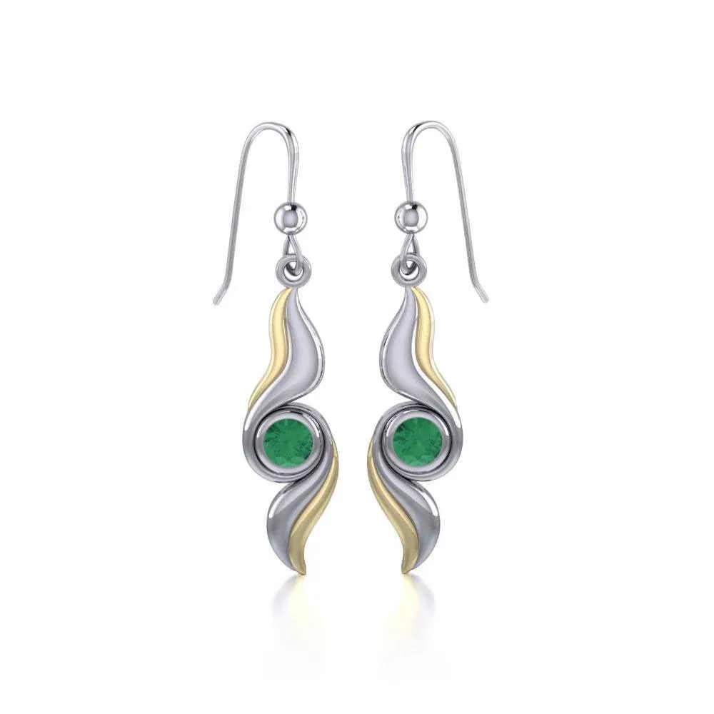 Black Magic Waves Silver & Gold Earrings MER391