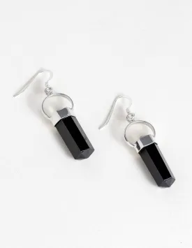 Black Tourmaline Double Terminated Earrings