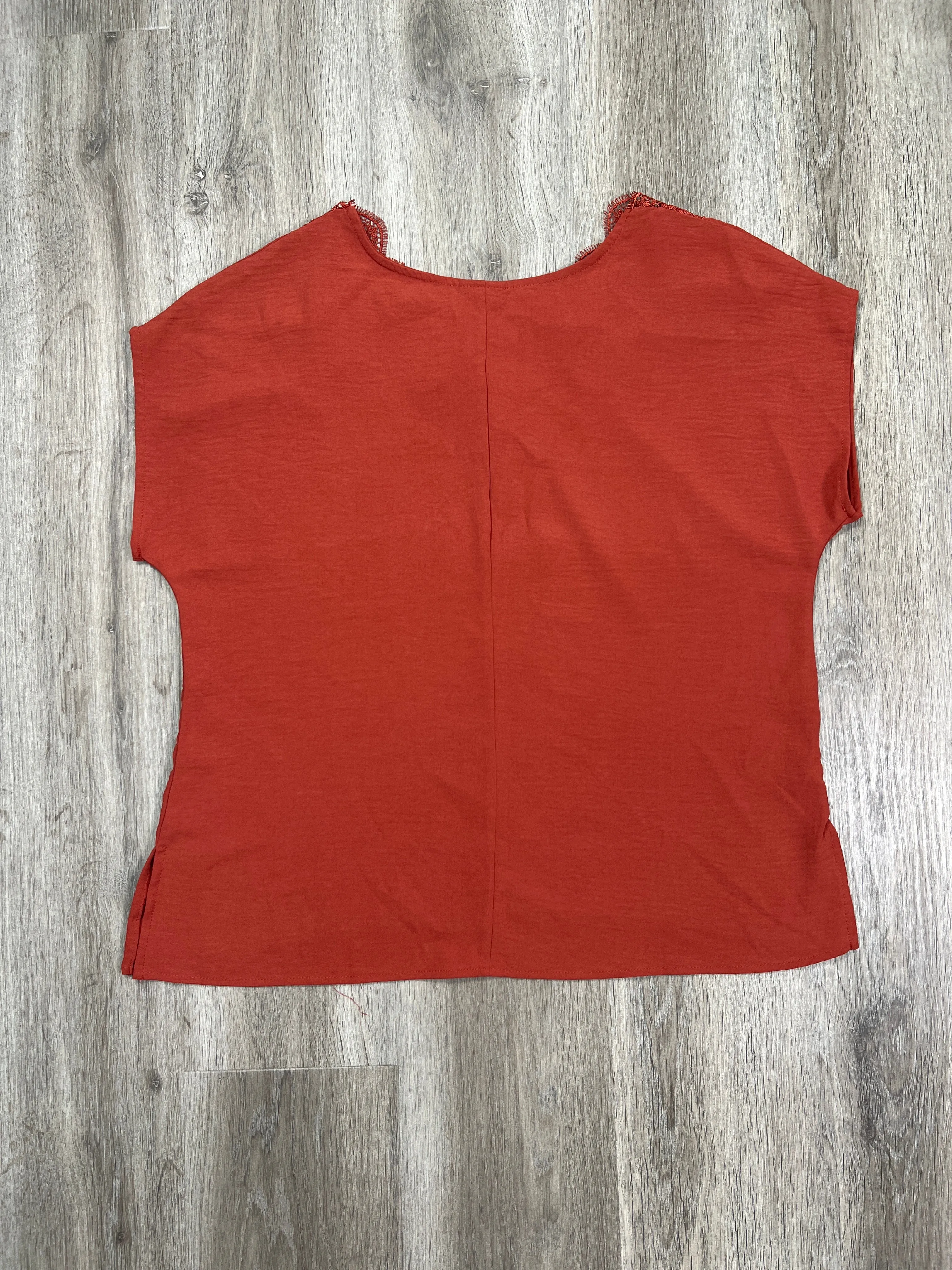 Blouse Short Sleeve By Daytrip In Red, Size: S