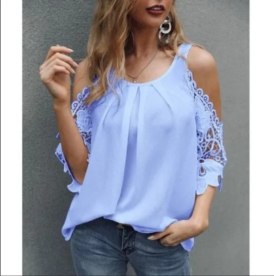 Blouses Embroidery Casual Shirt Sleeve Medium Long