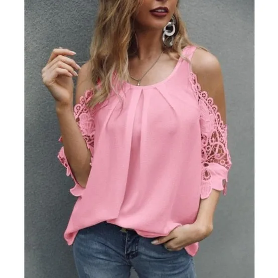 Blouses Embroidery Casual Shirt Sleeve Medium Long