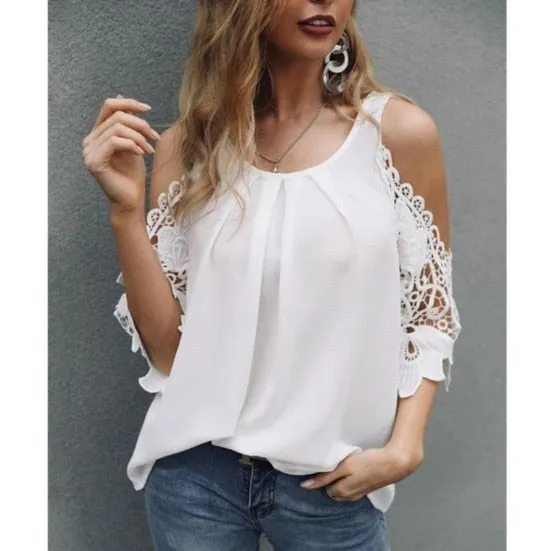 Blouses Embroidery Casual Shirt Sleeve Medium Long