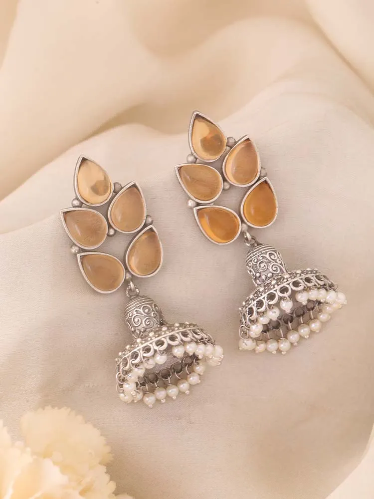 Brown Ifrith Oxidised Jhumkis