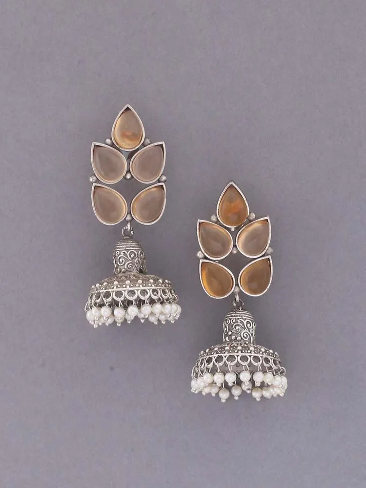 Brown Ifrith Oxidised Jhumkis