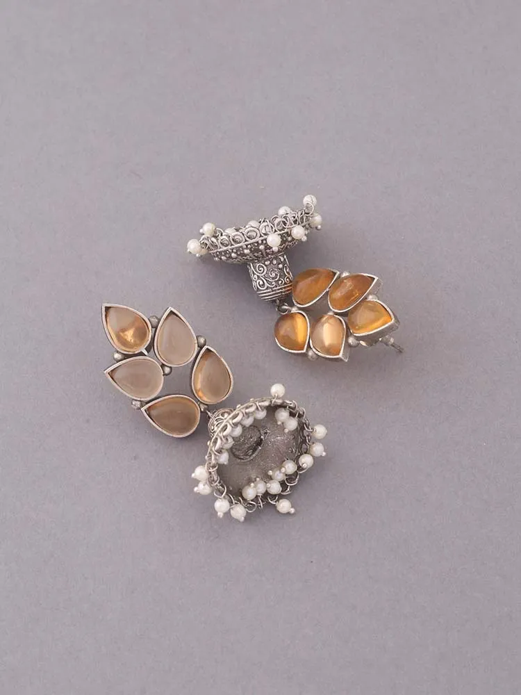 Brown Ifrith Oxidised Jhumkis