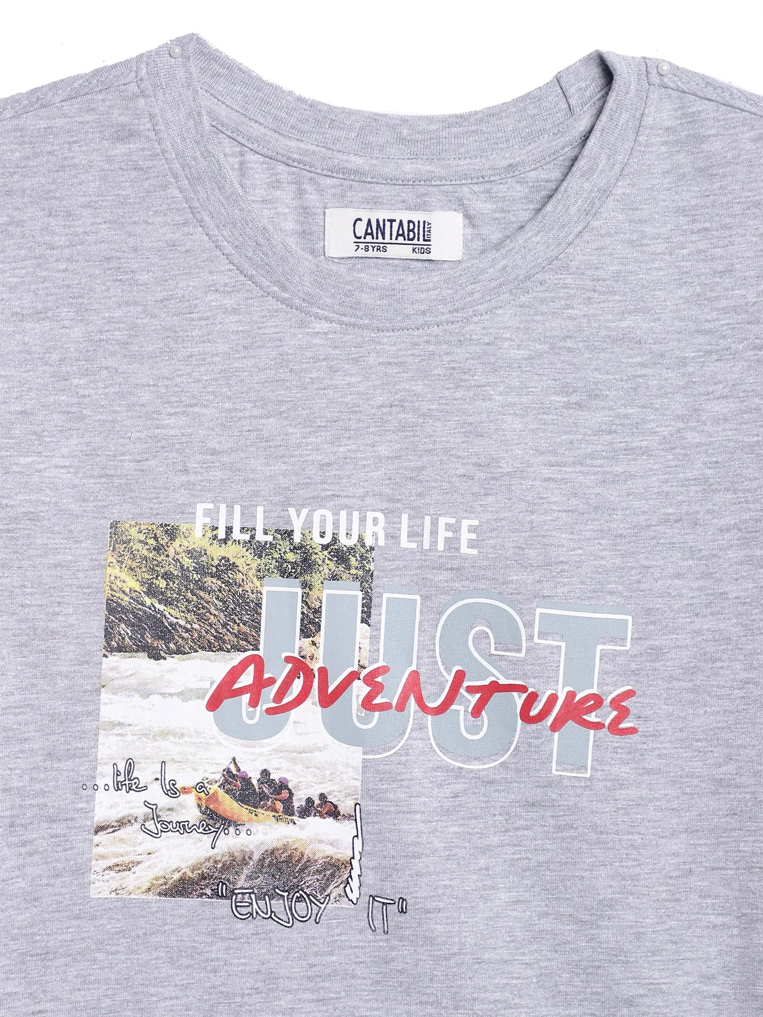 Cantabil Boys Grey Round Neck T-Shirt