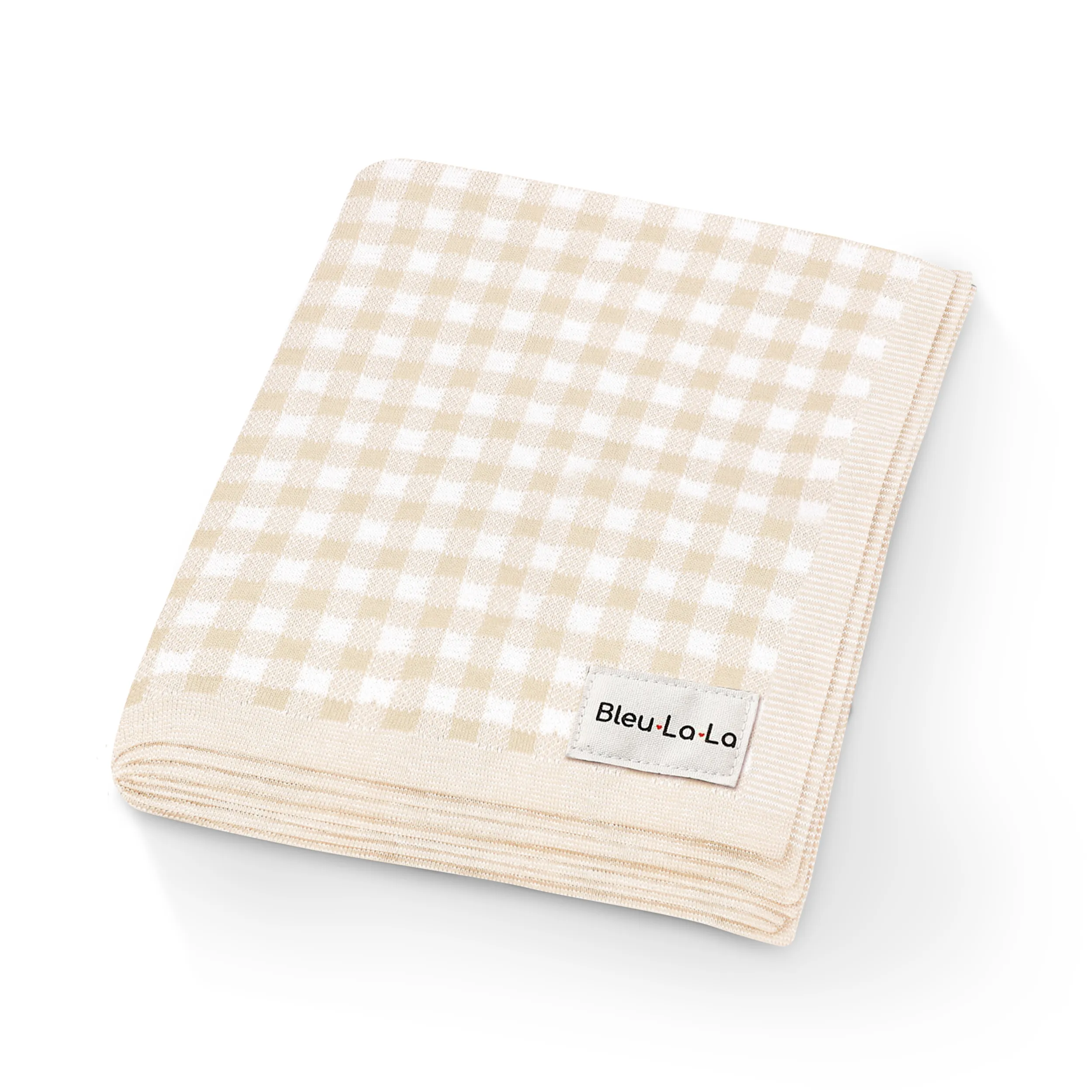 Checkered Knit Baby Blanket by Bleu La La