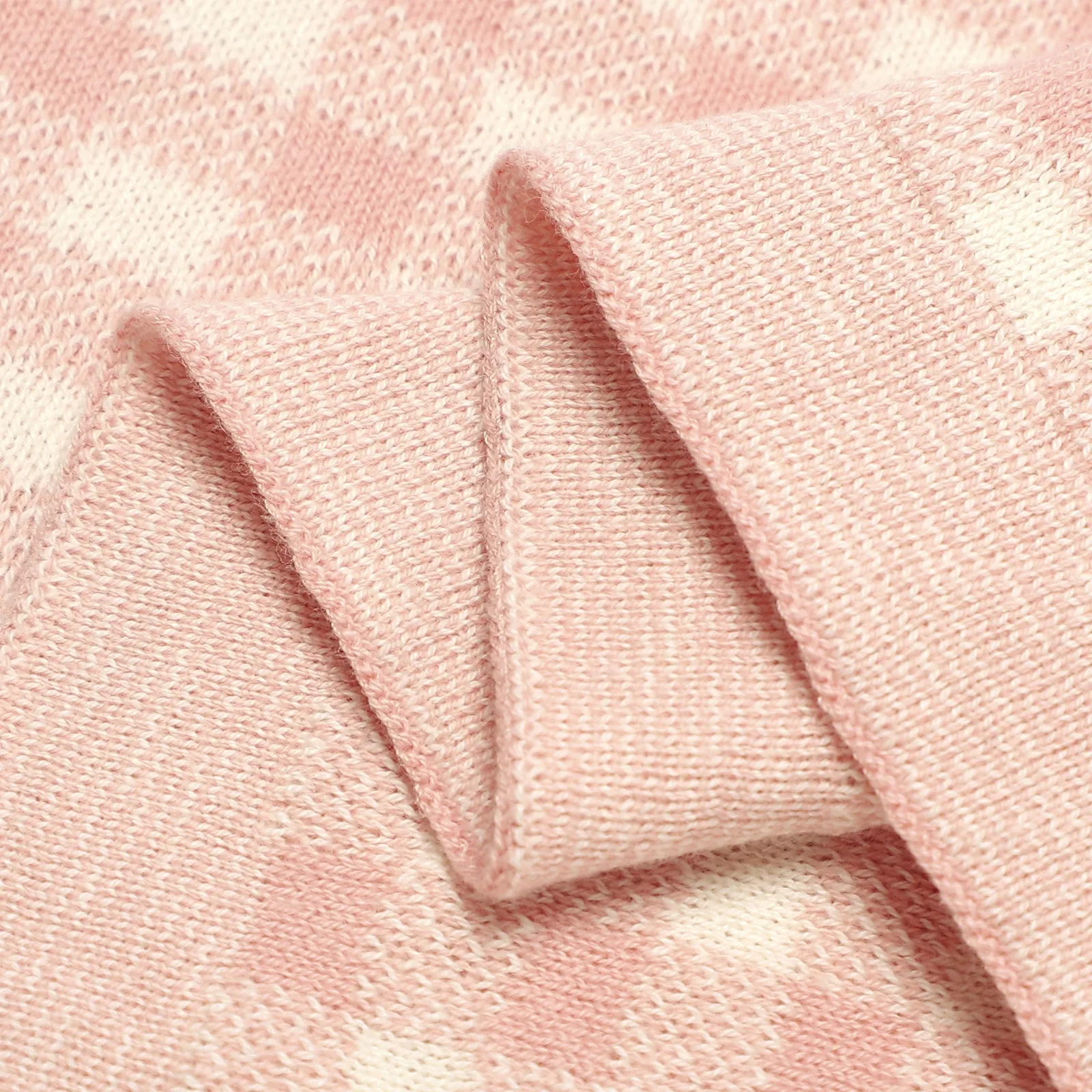 Checkered Knit Baby Blanket by Bleu La La