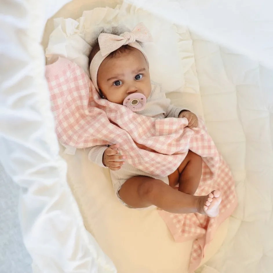 Checkered Knit Baby Blanket by Bleu La La