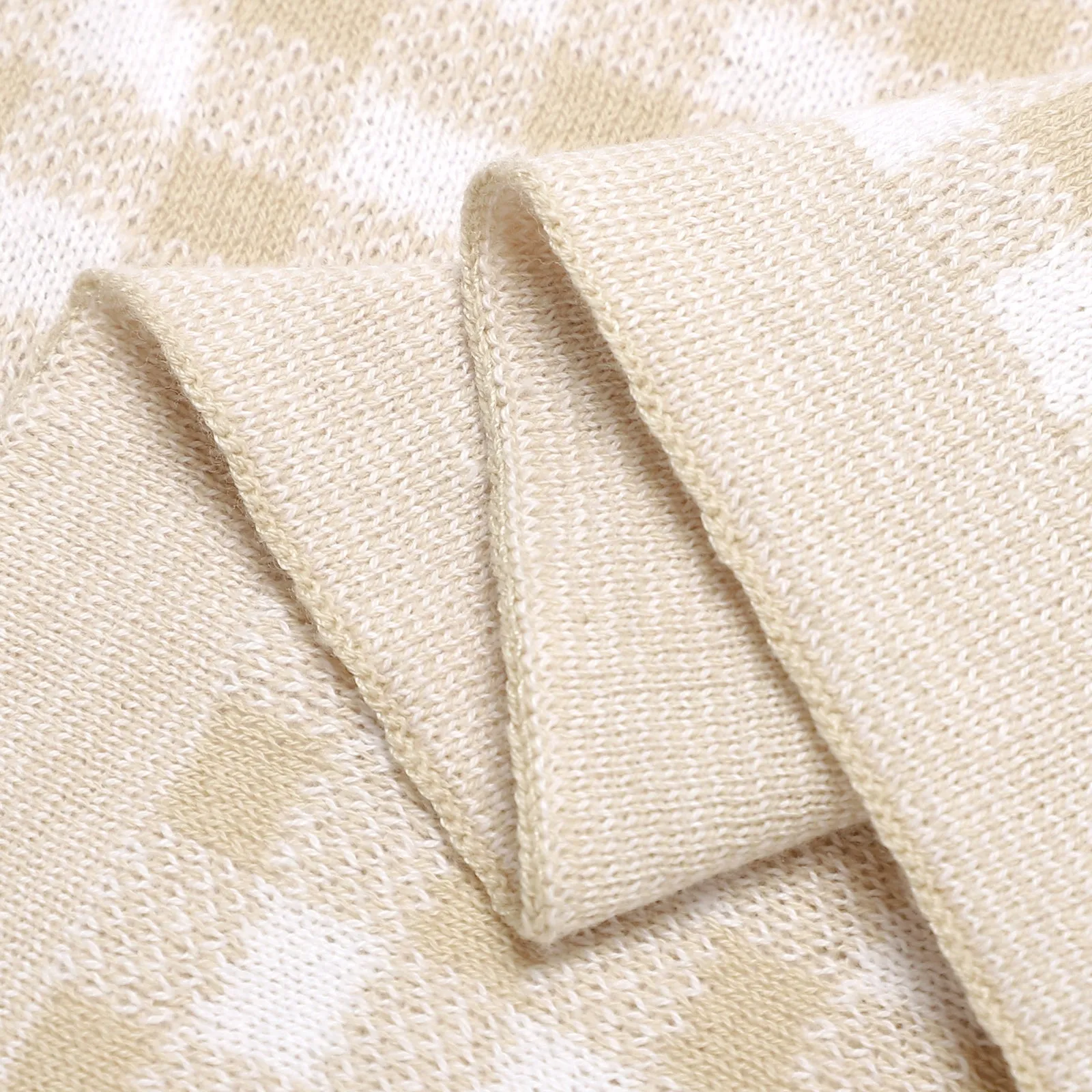 Checkered Knit Baby Blanket by Bleu La La