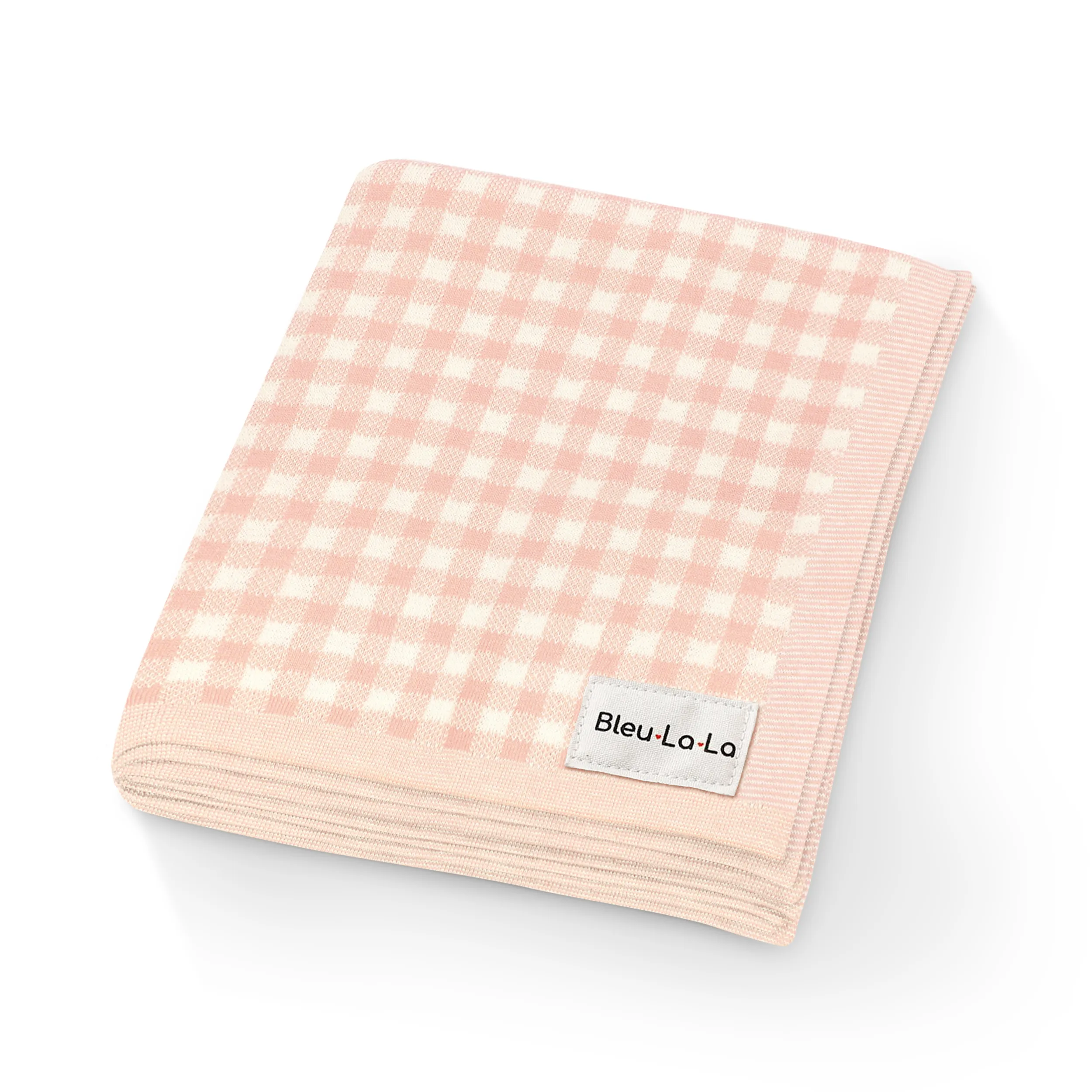 Checkered Knit Baby Blanket by Bleu La La