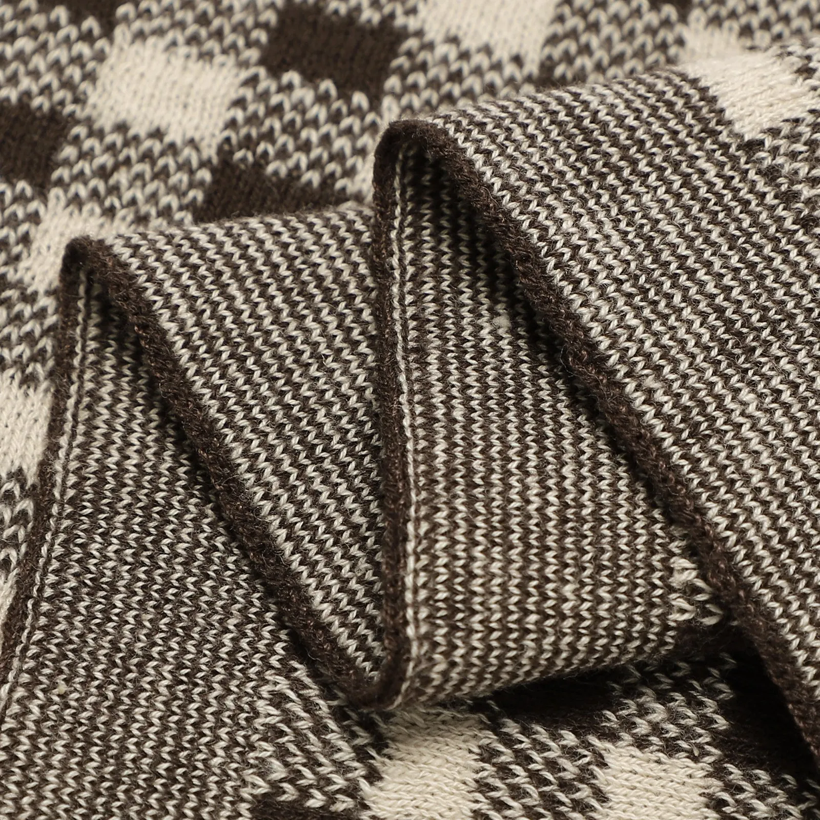 Checkered Knit Baby Blanket by Bleu La La