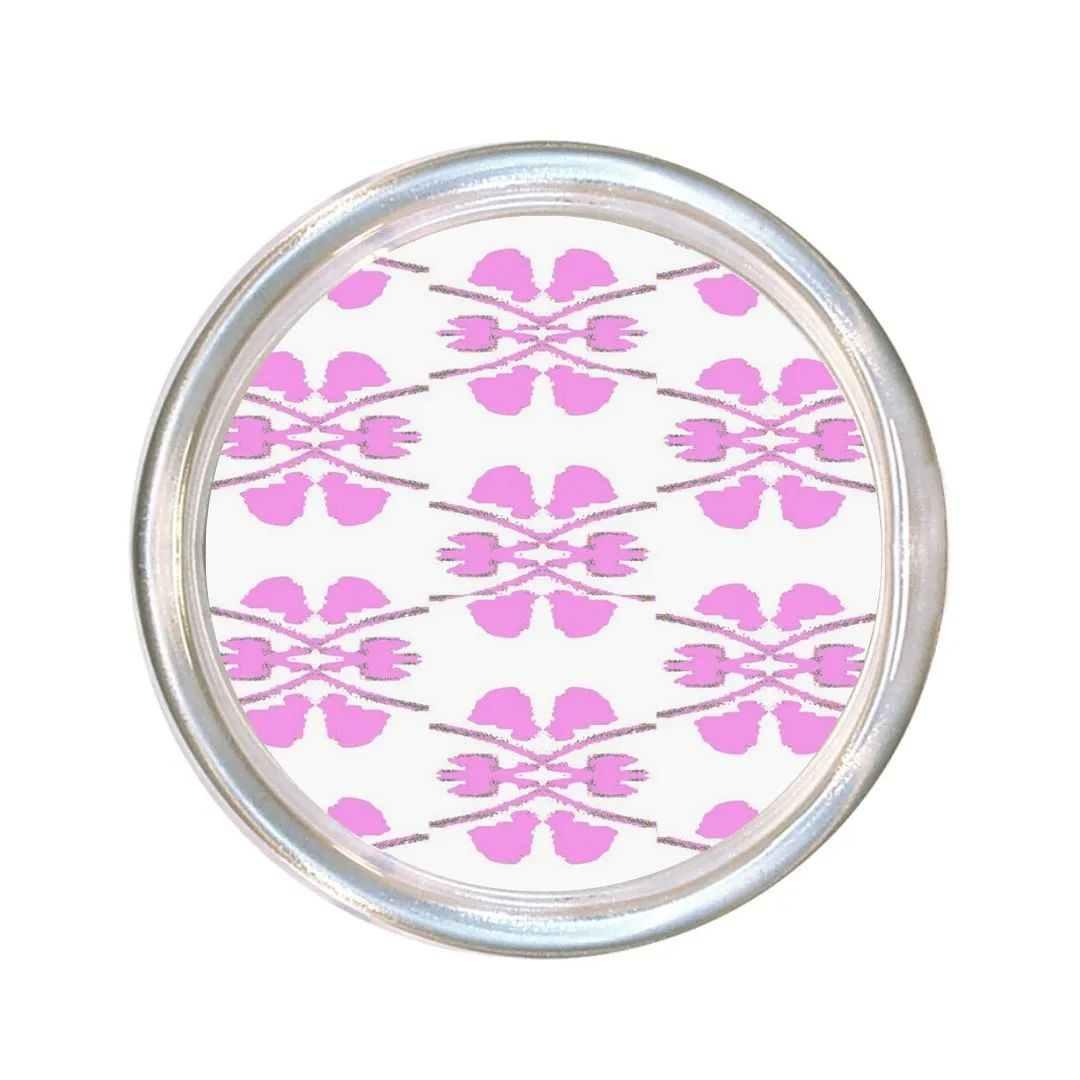 Clover Pink Large Glass Coaster