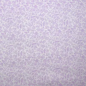 Coton imprimé fin fleurs Mirabelle violet fond blanc