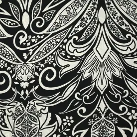 Crêpe de viscose imprimé énergie tribale fond noir