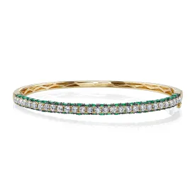Diamond & Gemstone 3 Sided Bangle