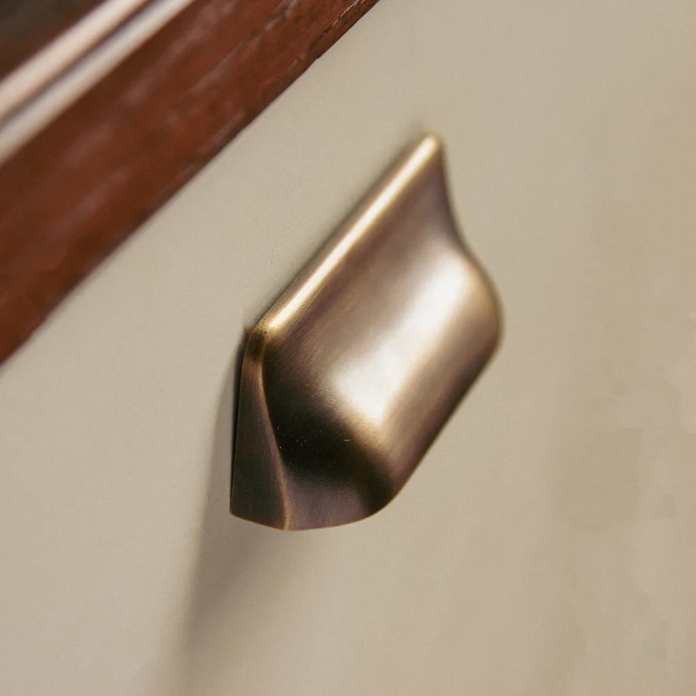 Distressed Antique Brass Hudson Drawer Handle