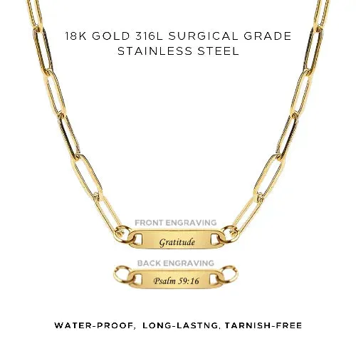 Engraved Paperclip Necklace - Customer's Product with price 40.00
