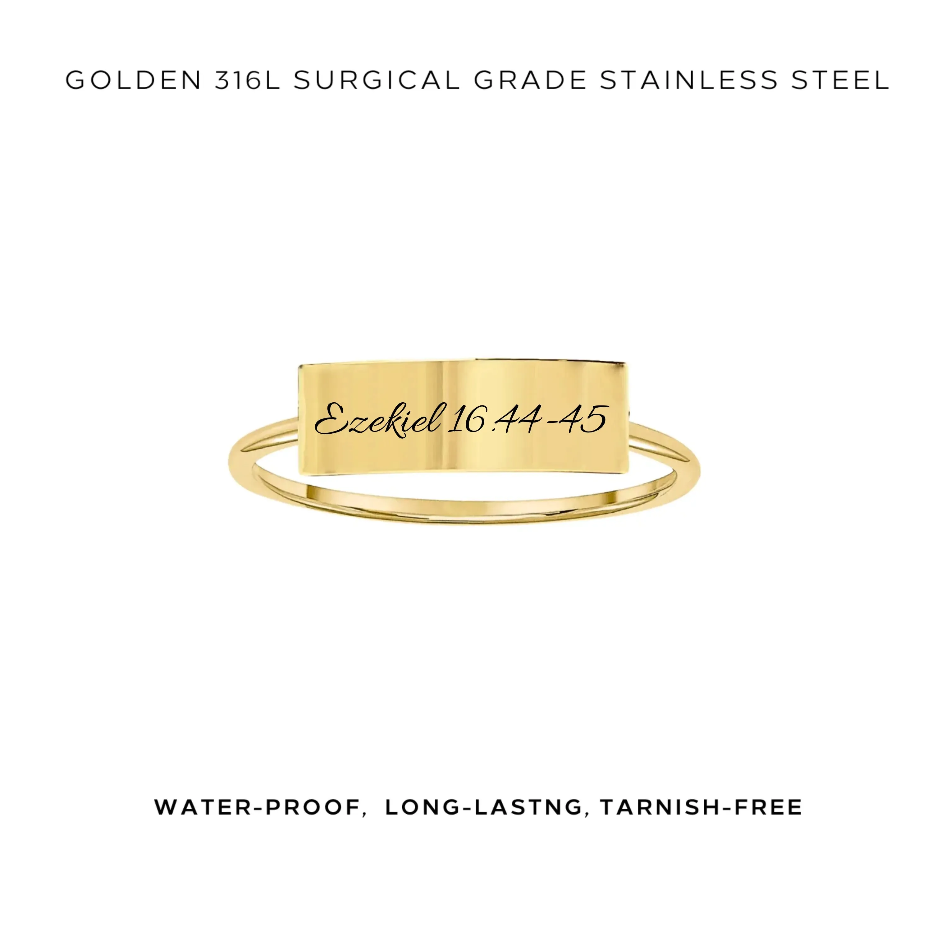Engraved Rectangle Bar Ring - Customer's Product with price 35.00
