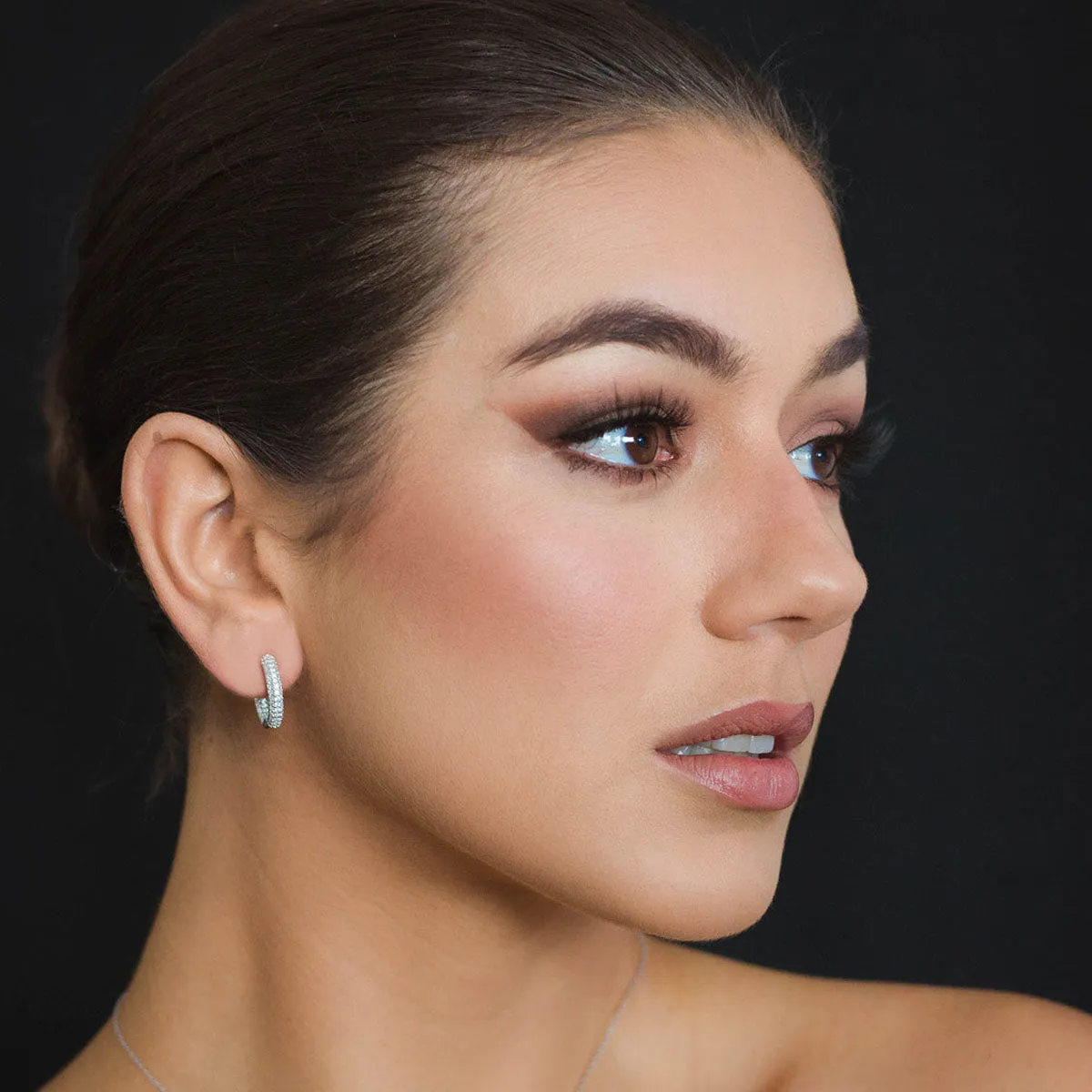 Georgini 925 Sterling Silver Goddess Huggie Hoop Earrings