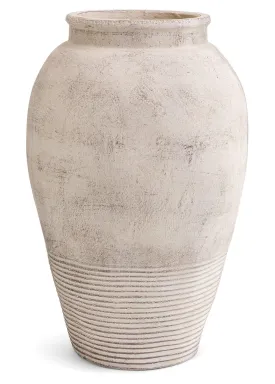 Greek Off White Terracotta Urn