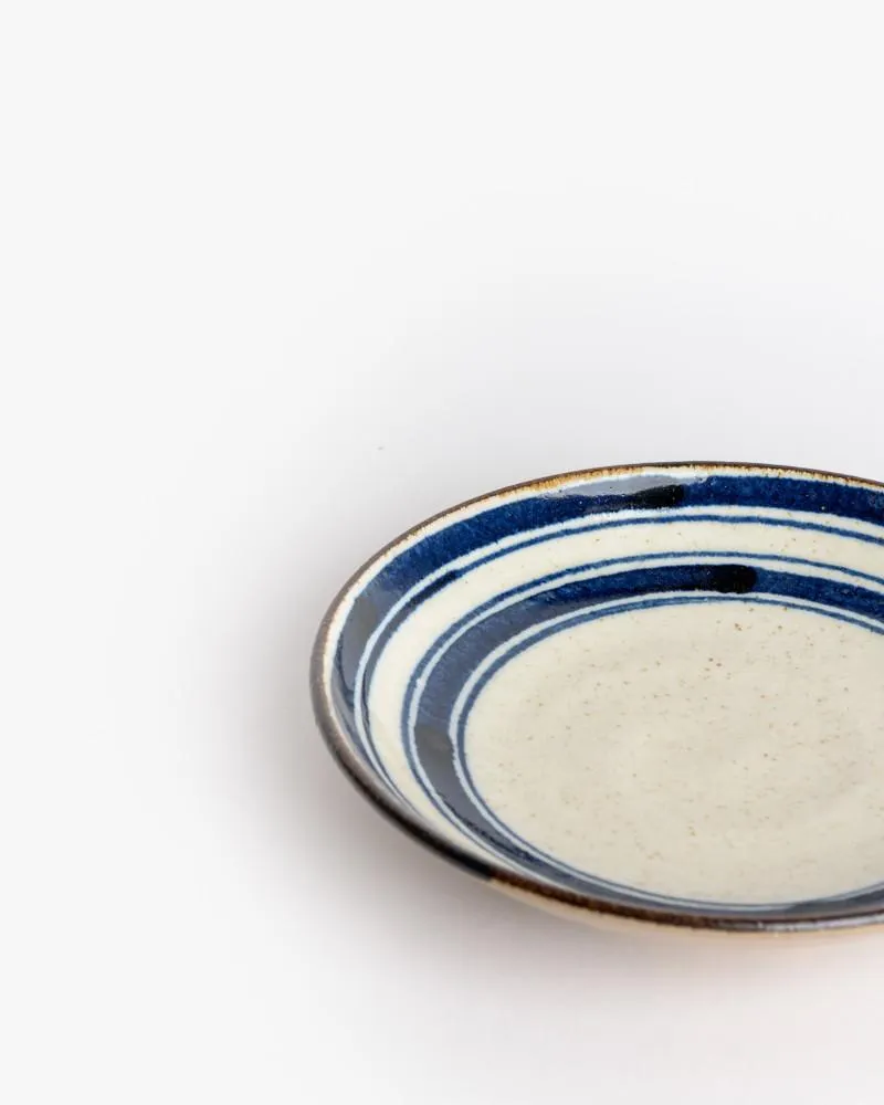 Japanese Small Plate in Blue/Natural