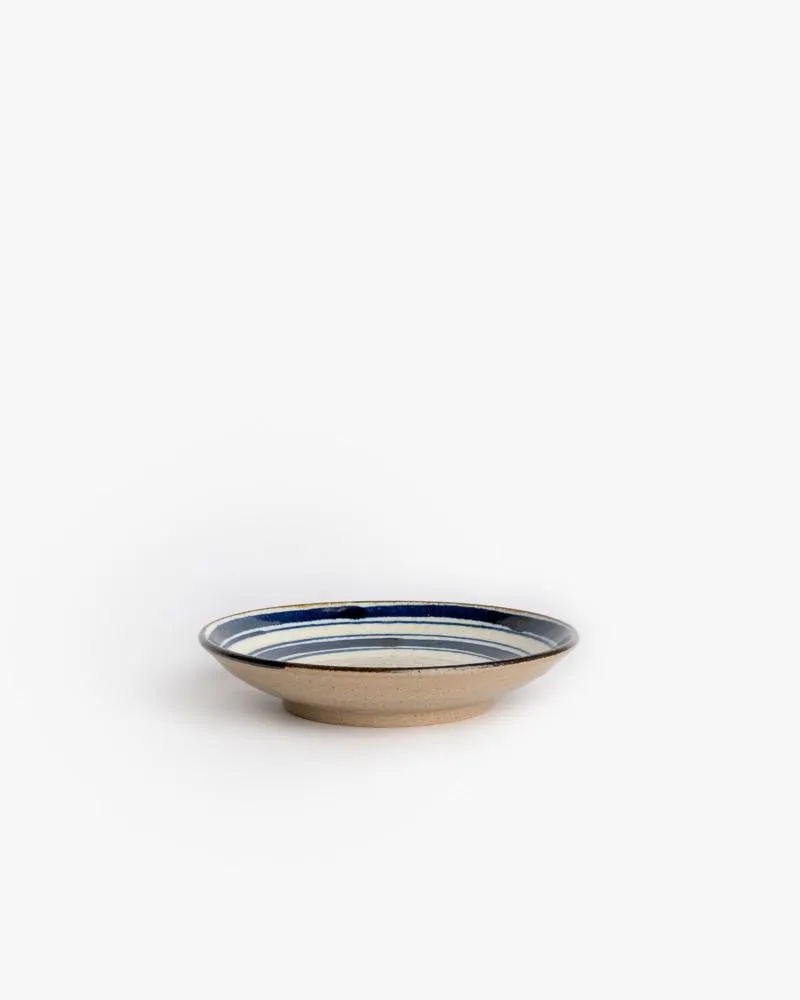 Japanese Small Plate in Blue/Natural