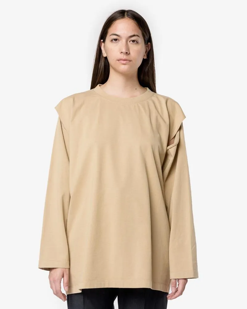L/S Open Sleeve Top in Tan