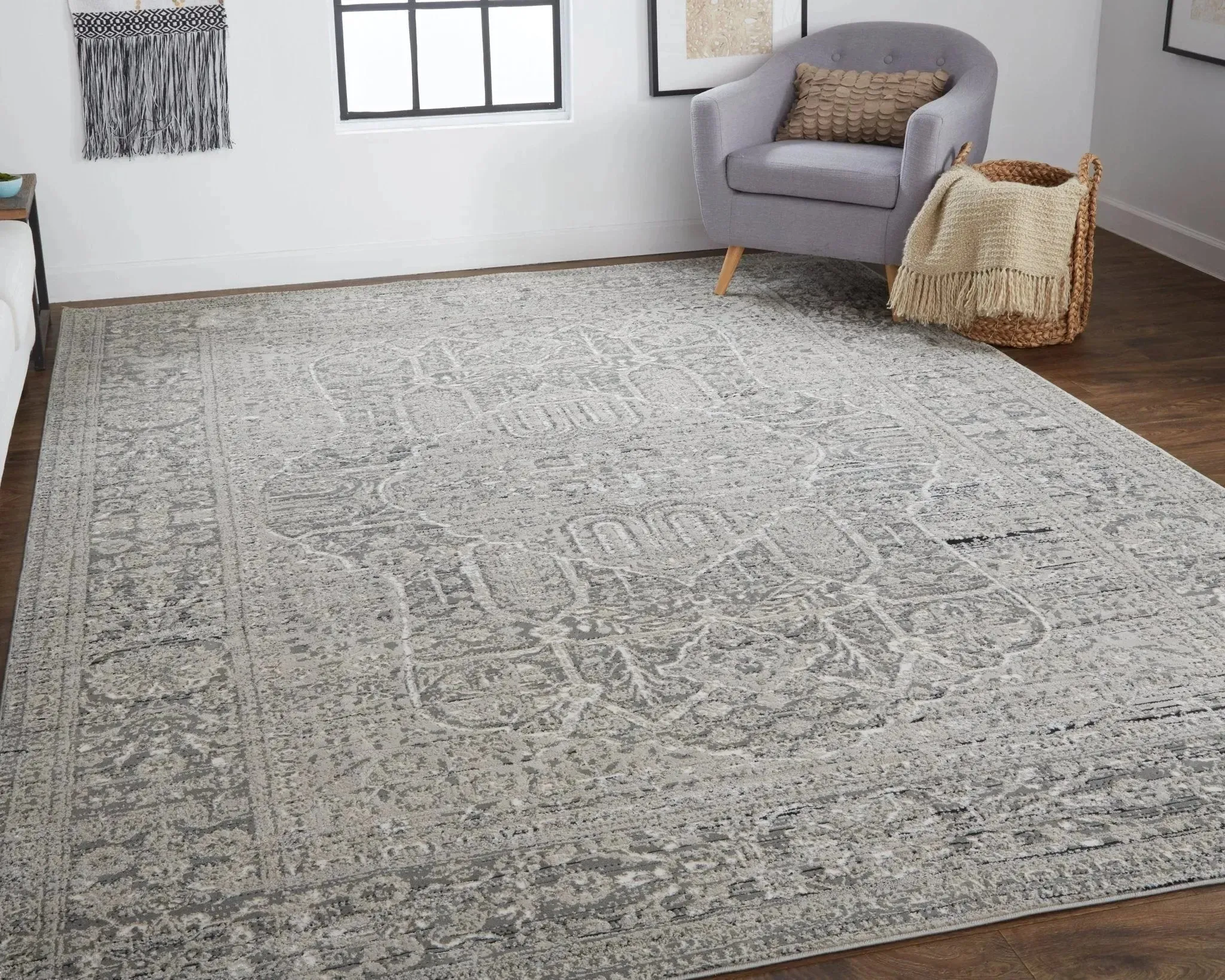 Macklaine MCK39FRF Beige/Grey Rug
