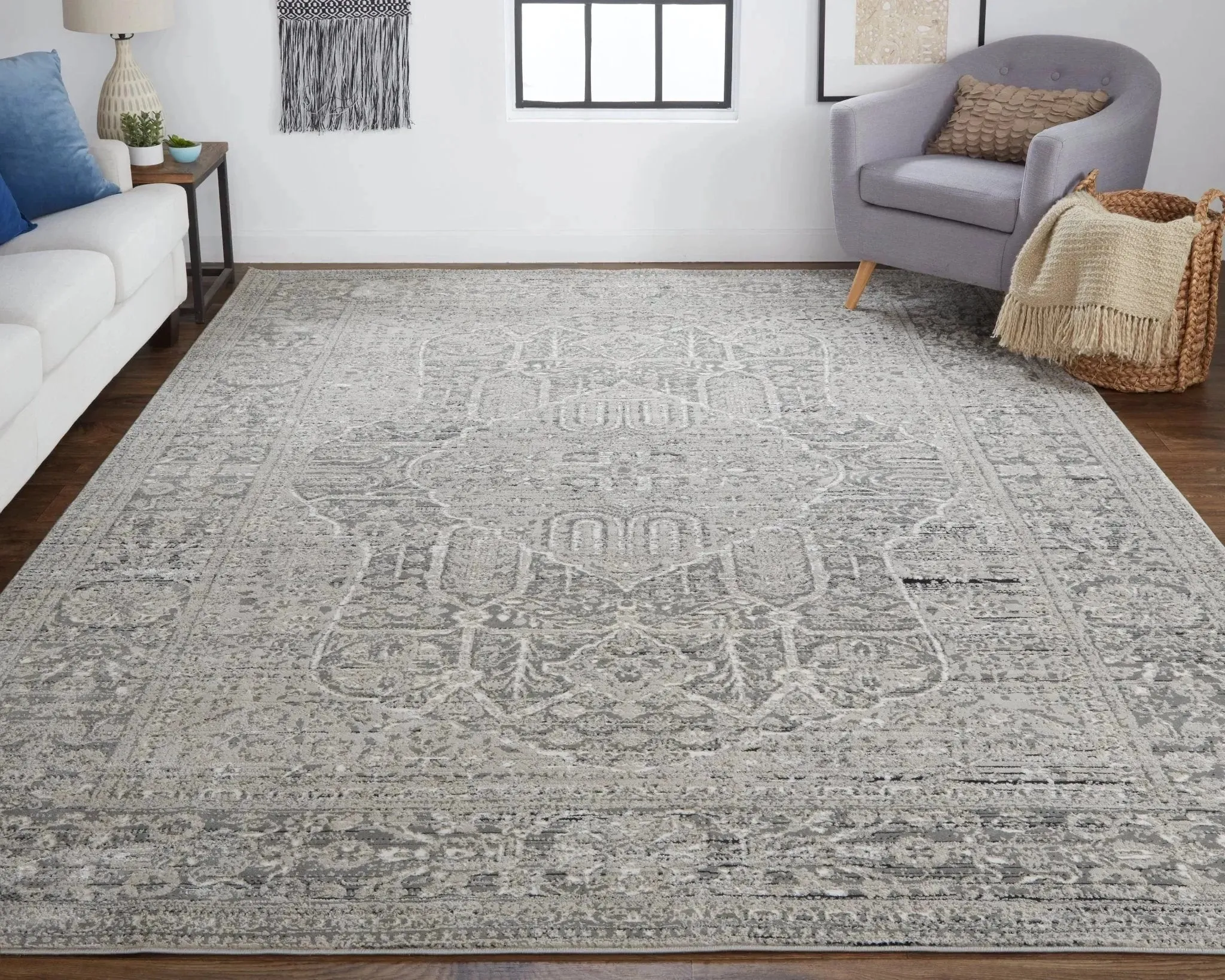 Macklaine MCK39FRF Beige/Grey Rug