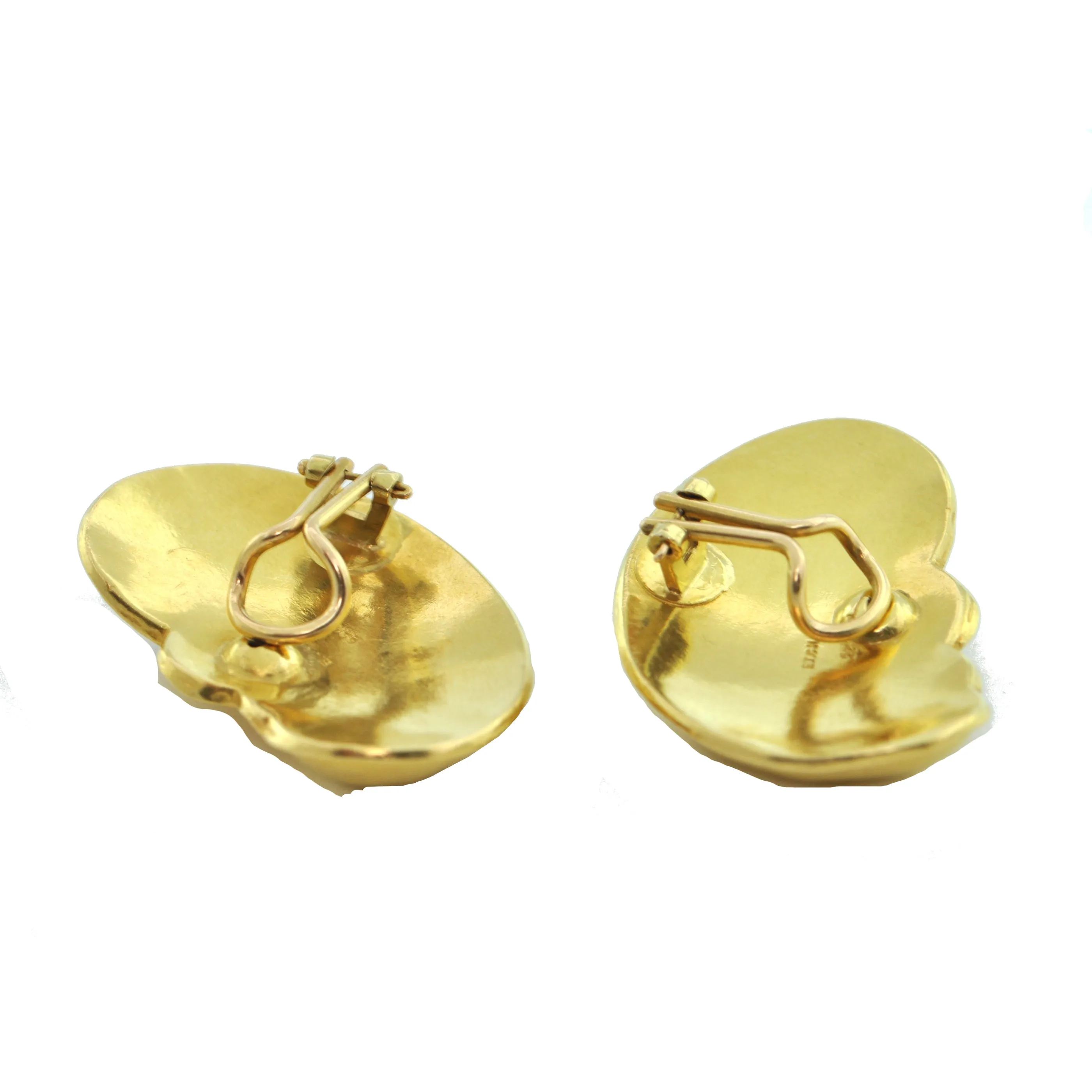Mid century, Abstract Yellow Sapphire 22K Yellow Gold Clip-On Earrings, circa 1960
