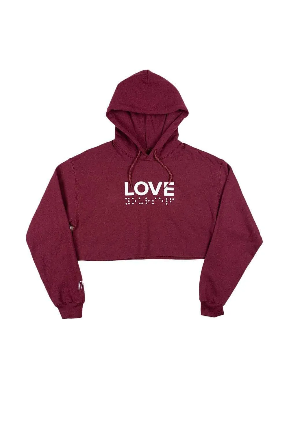 Molly Burke: Maroon Love Yourself Crop Hoodie